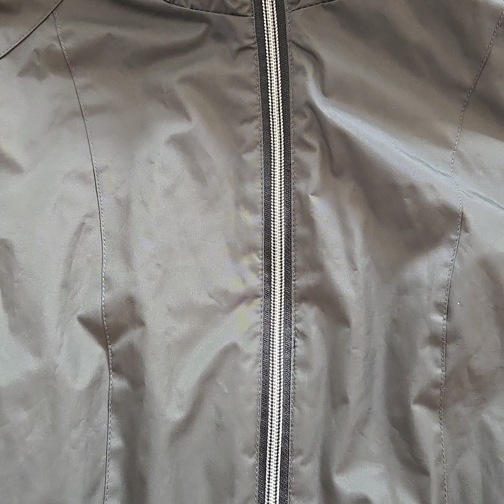 Free Country Dark Green Hooded Faux Fur Lined Raincoat Jacket Size 1X - Picture 12 of 12
